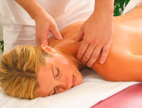Therapeutic massage to the cervix osteochondrosis